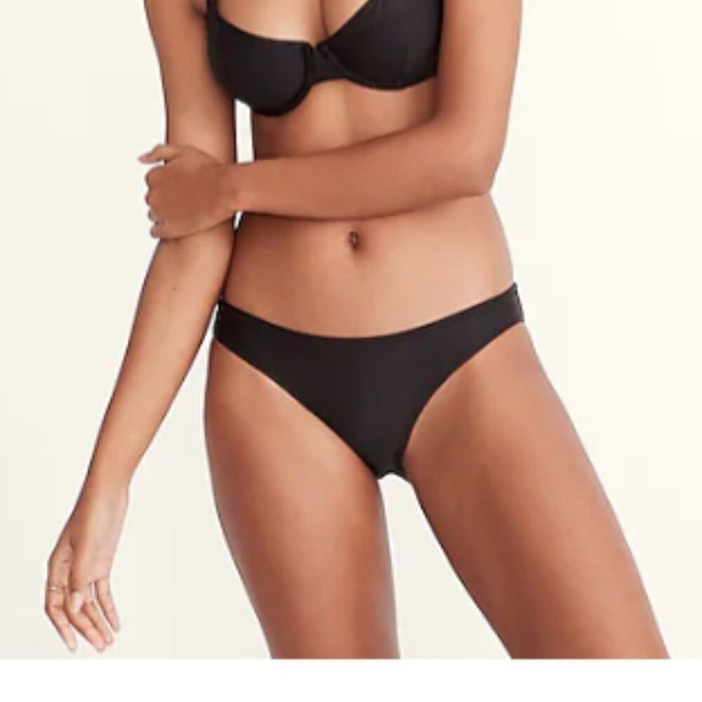 Madewell Women's Black Classic Contrast Low Waist Bikini Bottom Size M